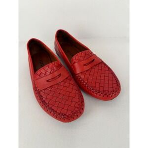 Robert Zur Petra Penny Loafers Womens‎ 7.5M Red Good Woven Leather Driving Mocs